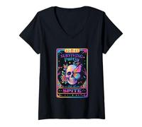 Femme Motif tête de Mort « Surviving Purely Out of Spite » T-Shirt avec Col en V