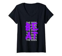 Femme Motif Violet Beat The Odds T-Shirt avec Col en V