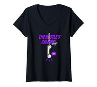Femme Motif Violet Pick Up The Call Violet T-Shirt avec Col en V