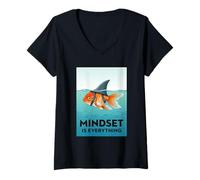 Femme Motivation de l'esprit est Tout T-Shirt avec Col en V