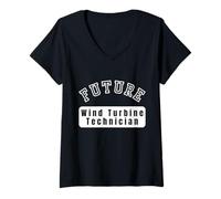 Femme Motivation des étudiants du Futur Technicien éolienne T-Shirt avec Col en V