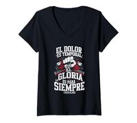 Femme Motivation, El Dolor ES Temporal T-Shirt avec Col en V