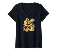 Femme Motivational Positive Quote Bee Inspirational Amazing People T-Shirt avec Col en V