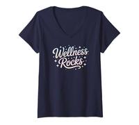 Femme Motivé Wellness Rocks OT Yoga Group PTA Fitness Coach Mom T-Shirt avec Col en V