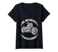 Femme Moto Rider One Motorcycle is Never Enough T-Shirt avec Col en V