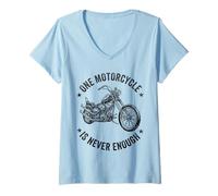 Femme Moto Rider One Motorcycle is Never Enough T-Shirt avec Col en V