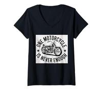 Femme Moto Rider One Motorcycle is Never Enough T-Shirt avec Col en V