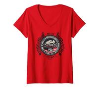 Femme Motor Spirit - Haute qualité Depuis 1987 - Durabilité et résistance T-Shirt avec Col en V
