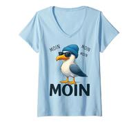 Femme Mouette Moin Disant l'humour du Nord de l'Allemagne T-Shirt avec Col en V