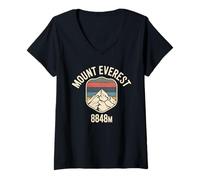 Femme Mount Everest Randonnée Expedition Népal Trekking Mountain T-Shirt avec Col en V