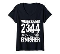 Femme Mount Wilder Kaiser Tyrol Autriche Kitzbühel Randonnée Cadeaux T-Shirt avec Col en V