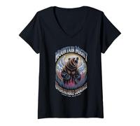 Femme Mountain Might : un courage inébranlable, une force d'ours rugissante T-Shirt avec Col en V