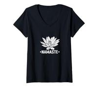 Femme Mouvements fluides Namaste dans Le Yoga T-Shirt avec Col en V