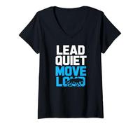 Femme Move Loud Lead Quiet Confident Alpha Leadership T-Shirt avec Col en V
