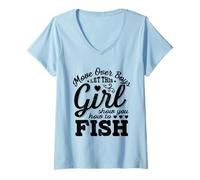 Femme Move Over Boys Laissez Cette Fille Vous Montrer Comment pêcher T-Shirt avec Col en V