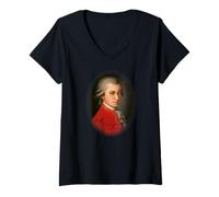 Femme Mozart Portrait Classique Musique Lover Vintage Art T-Shirt avec Col en V