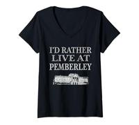 Femme Mr Darcy Chemise Pemberley T-Shirt avec Col en V