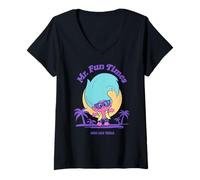 Femme Mr. Fun Times Good Luck Trolls Vibes T-Shirt avec Col en V