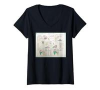 Femme Mr. Ice Cream and Ratty The Ghost Bande dessinée T-Shirt avec Col en V