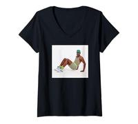 Femme Mr Motivator Entraîneur de Fitness Aérobic GMTV 1993 T-Shirt avec Col en V