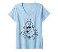 Femme Mr Potato Head Beanie T-Shirt avec Col en V