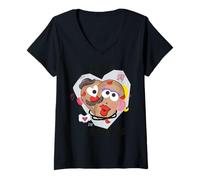 Femme Mr Potato Head Classic Peelings T-Shirt avec Col en V