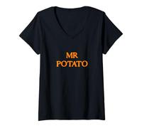 Femme Mr Potato Thanksgiving Tenues Assorties pour Couples Hommes T-Shirt avec Col en V