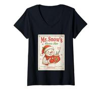 Femme Mr. Snow's Cocoa Bar Depuis 1920 T-Shirt avec Col en V