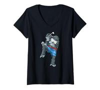 Femme Muay Thai Et Boxe Thaïlandaise Gorilla Fighter MMA T-Shirt avec Col en V