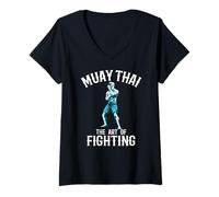 Femme Muay Thai l'art du Combat Boxe Thaïlandaise Et MMA T-Shirt avec Col en V
