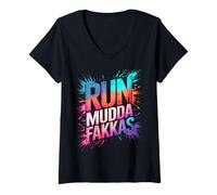 Femme Mudda Fakkas Mud Queen Mudding Crew Fakas AF pour Filles T-Shirt avec Col en V