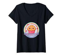 Femme Muffin Mignon comparé à Vous Rainbow Kawai Couples Friends T-Shirt avec Col en V