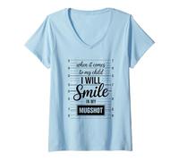 Femme Mug Humoristique avec Dicton Protecteur pour Maman, Papa, Femme, Homme T-Shirt avec Col en V