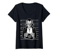 Femme Mug Monstre Vampire Count Dracula T-Shirt avec Col en V