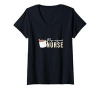 Femme Mug pour infirmière drôle Amateur de Chocolat Chaud buveurs de Cacao T-Shirt avec Col en V