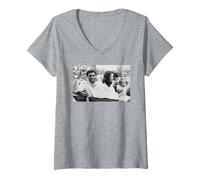 Femme Muhammad Ali Boxer, épouse Veronica et bébé, jour du mariage 1977 T-Shirt avec Col en V