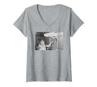 Femme Muhammad Ali Champion du Monde Entraînement Boxeur lourd T-Shirt avec Col en V