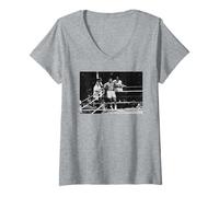 Femme Muhammad Ali contre Leon Spinks II Bataille de la Nouvelle-Orléans Boxe T-Shirt avec Col en V