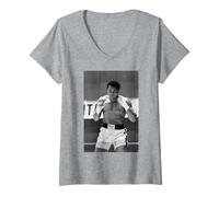 Femme Muhammad Ali Entraînement Cerf Lake Leon Spinks Combat de boxe T-Shirt avec Col en V