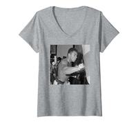 Femme Muhammad Ali Entraînement pour Brian London Boxing Match 1966 T-Shirt avec Col en V