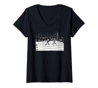 Femme Muhammad Ali Joe Frazier, combat du siècle, boxe, MSG T-Shirt avec Col en V