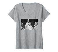 Femme Muhammad Ali Joe Frazier MSG Boxe Pesée 1971 T-Shirt avec Col en V