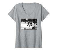 Femme Muhammad Ali Joe Frazier World Heavyweight Boxing The Fight T-Shirt avec Col en V