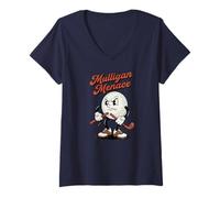 Femme Mulligan Menace Balle de Golf rétro en colère T-Shirt avec Col en V