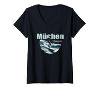 Femme Munich Eisbach Surf Wave T-Shirt avec Col en V