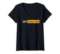 Femme Munitions .357 Chey-Tac, Longue portée, ELR, .357 Cheytac T-Shirt avec Col en V