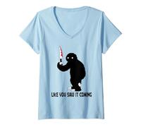 Femme Murderous Sloth with Knife Halloween Gag Gift for Sloth Fans T-Shirt avec Col en V