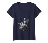 Femme Murmur Couronné Cavalier de l'abîme T-Shirt avec Col en V
