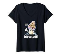 Femme Mushroom Scientist Ask Me About Mycology T-Shirt avec Col en V