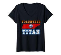 Femme Music City Nashville TN Volunteer Titan Cercle et étoiles T-Shirt avec Col en V
